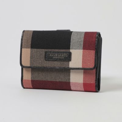 BLUE LABEL CRESTBRIDGE (Women)/ブルーレーベル・クレストブリッジ クレストブリッジチェックキャンバス二つ折り財布(55256616__)