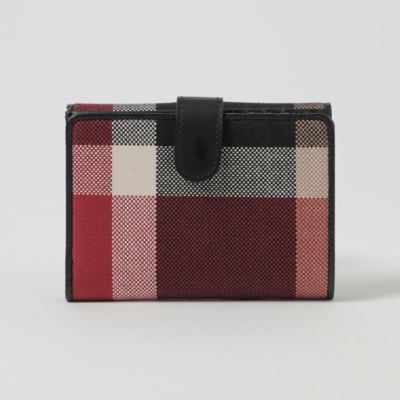 クレストブリッジチェックキャンバス二つ折り財布（５５２５６６１６＿＿）