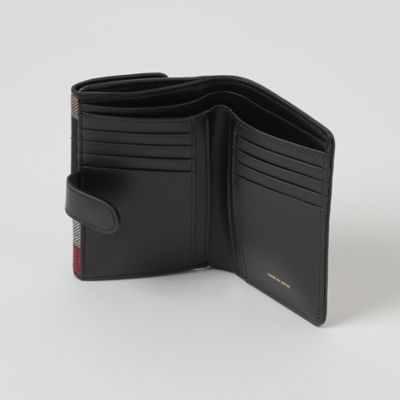 クレストブリッジチェックキャンバス二つ折り財布（５５２５６６１６＿＿）