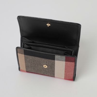 クレストブリッジチェックキャンバス二つ折り財布（５５２５６６１６＿＿）
