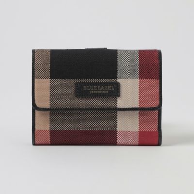 クレストブリッジチェックキャンバス二つ折り財布（５５２５６６１６＿＿）