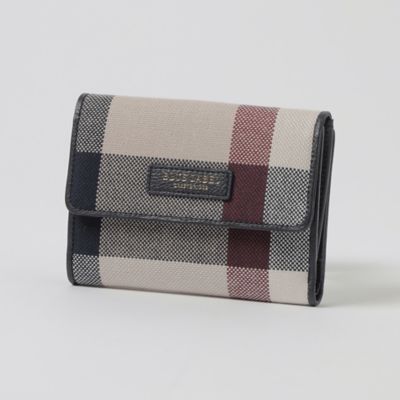 クレストブリッジチェックキャンバス二つ折り財布（５５２５６６１６＿＿）