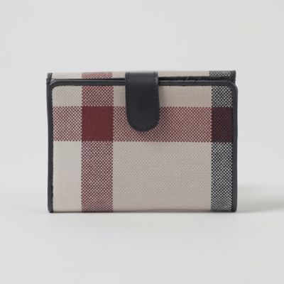 クレストブリッジチェックキャンバス二つ折り財布（５５２５６６１６＿＿）