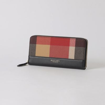 【未使用】ブルーレーベルクレストブリッジ　チェック ラウンドファスナー　長財布 クレストブリッジチェックPVC長財布（ウォレット/ポーチ）｜BLUE