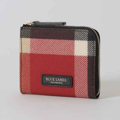 ＜BLUE LABEL CRESTBRIDGE (Women)＞クレストブリッジチェックＰＶＣ　Ｌ字財布（５５２８７６２２＿＿）