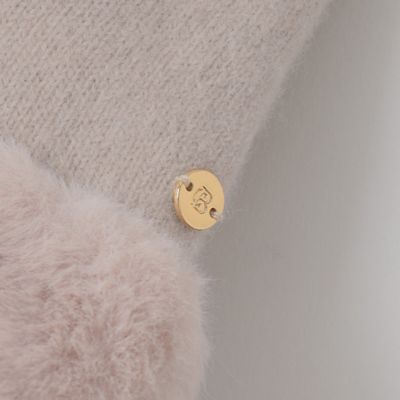 ブルーレーベル　ピンクベージュ　手袋 リボン付き BIG リボン 付き ニット 手袋 | ベベ(BeBe) | マルイウェブ