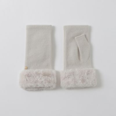 ブルーレーベルクレストブリッジ　フィンガーレス　グローブ　黒×グレー BLUE LABEL CRESTBRIDGE（ブルーレーベルクレストブリッジ） 手袋