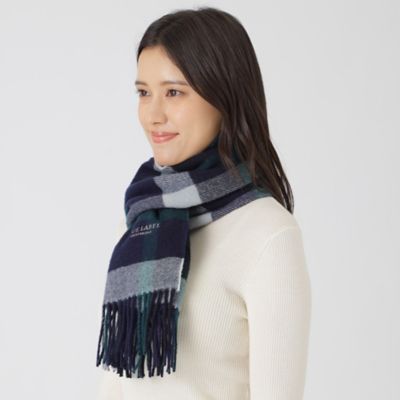 【極美品】ブルーレーベルクレストブリッジ マフラー ウール　カシミヤ チェック クレストブリッジチェックマフラー（マフラー・ストール