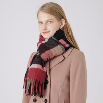 クレストブリッジチェックウォッシャブルカシミヤストール（５５７０６８３５＿＿）
