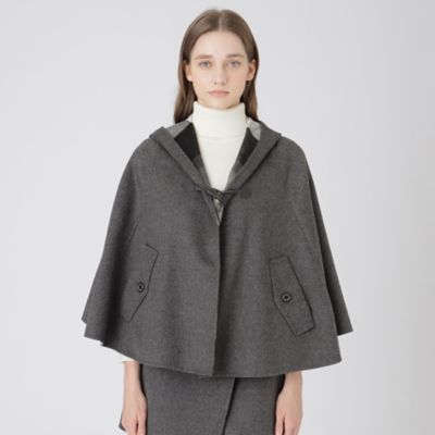 ＜BLUE LABEL CRESTBRIDGE (Women)＞【取扱店舗限定】クレストブリッジチェックリバーポリウールケープコート（５５Ｂ０２６４５＿＿）