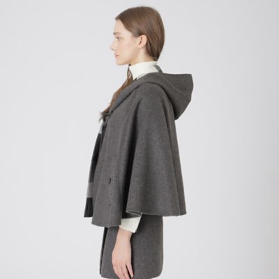 取扱店舗限定】クレストブリッジチェックリバーポリウールケープコート