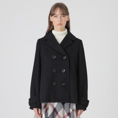 ラムブレンドビーバーピーコート（55B07263＿＿） | BLUE