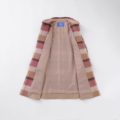 ブルーレーベル クレストブリッジ シャギーコート クレストブリッジチェックループカットシャギーコート