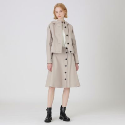 クレストブリッジチェックリバーシブルダンボールミディ丈