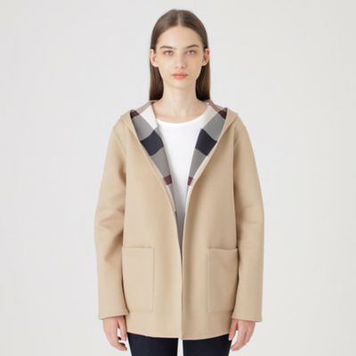 ＜BLUE LABEL CRESTBRIDGE (Women)＞クレストブリッジチェックリバーシブルダンボールミディ丈コーディガン（５５Ｆ０４４０２＿＿）