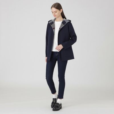 クレストブリッジチェックリバーシブルダンボールミディ丈