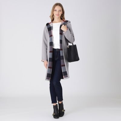 クレストブリッジチェックリバーシブルコーディガン 