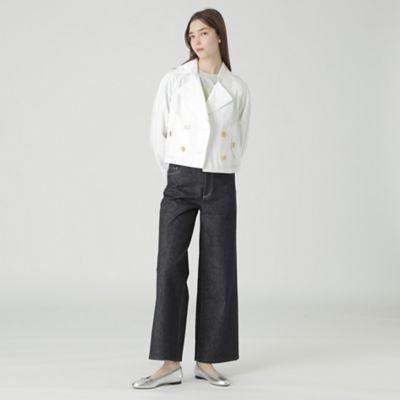 ブルーレーベルクレストブリッジ オフホワイトのウールショートジャケット 38 ファインウールダブルビーバーショートコート | ブルーレーベル