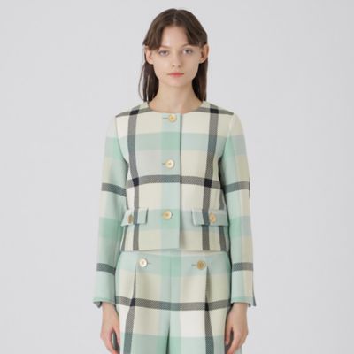一部店舗限定】クレストブリッジチェックツィードジャケット