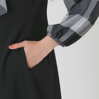 ブルーレーベルクレストブリッジ　ドッキングジャンパースカートドレス　ボウタイ ドッキングジャンパースカートドレス｜ブルーレーベルブラックレーベル