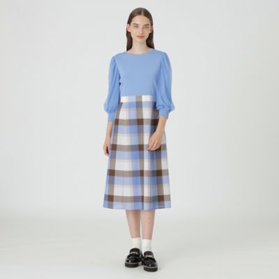 極美品 ブルーレーベルクレストブリッジ チュールスリーブニット