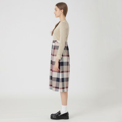 【状態良好】クレストブリッジチェックライトクロッシングツイルシャーリングドレス クレストブリッジチェックライトクロッシングツイルドレス