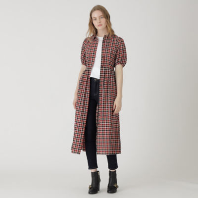 美品　クレストブリッジチェックドビーカラーペンテレココンビドレス　36 新品 ブルーレーベルクレストブリッジ チェックドビーカラーペンテレコ