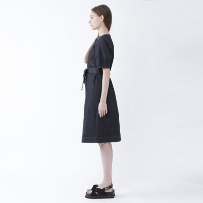 ムラ糸ストレッチデニム ワンピース（55J05733＿＿） | BLUE 