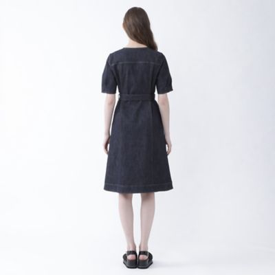 ムラ糸ストレッチデニム ワンピース（55J05733＿＿） | BLUE 