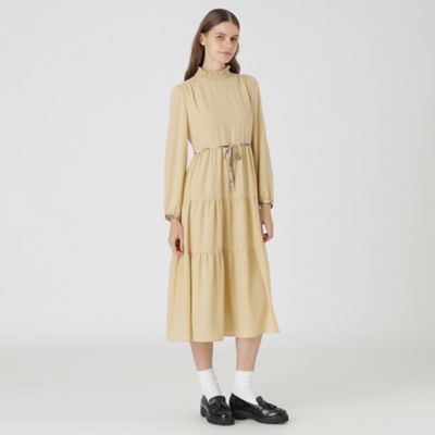 【未使用級】ブルーレーベルクレストブリッジ　ジョーゼットビンテージドレス　リボン 未使用級】ブルーレーベルクレストブリッジ ジョーゼット