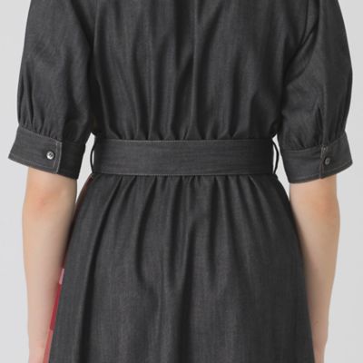 デニムライクパーシャルチェックドレス（55J07621＿＿