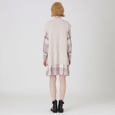 クレストブリッジチェックエアリーツイルベストコンビワンピース（５５Ｊ０８１０２＿＿） | BLUE LABEL CRESTBRIDGE  (Women)/ブルーレーベル・クレストブリッジ | 三越伊勢丹オンラインストア・通販【公式】