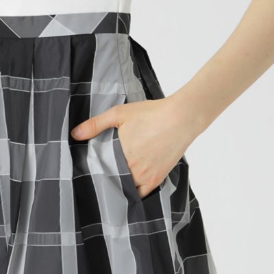 クレストブリッジチェックドビータフタニットドッキングドレス  