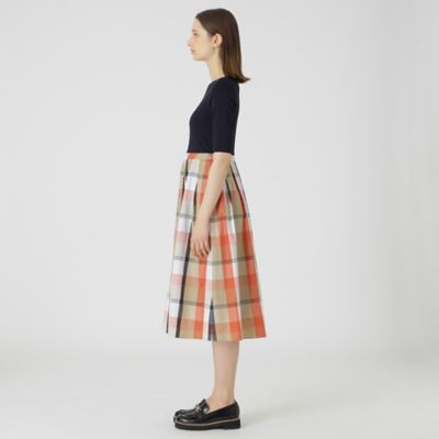 クレストブリッジチェックドビータフタニットドッキングドレス  