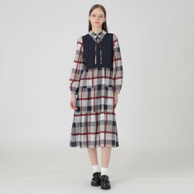クレストブリッジチェックシャドードビードッキングドレス（５５Ｊ０８５２０＿＿）