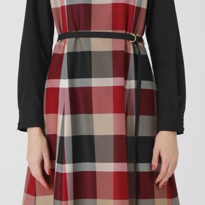 24AW クレストブリッジチェッククロッシングビエラドッキングドレスワンピース クレストブリッジチェッククロッシングビエラドッキングドレス