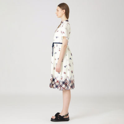 ブルーレーベル#クレストブリッジ#花柄#ワンピース#ドレス#ブルー 