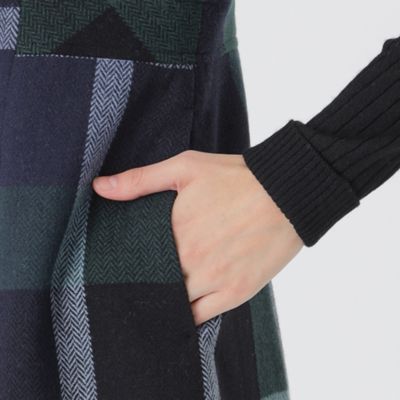 クレストブリッジチェックプラスティーヘリンボーンドレス