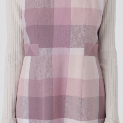 CRESTBRIDGE クレストブリッジチェックプラスティーヘリンボーンドレス CRESTBRIDGE クレストブリッジチェックプラスティーヘリンボーン