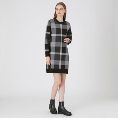 クレストブリッジチェックウーリージャカードドレス