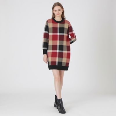 クレストブリッジチェックウーリージャカードドレス