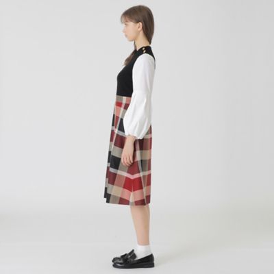 ツイードニットドッキングドレス（55J13669＿＿） | BLUE