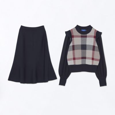 未使用級✨現行　ブルーレーベルクレストブリッヂ　34 小さいサイズ　チェック 新品】ブルーレーベル ベージュクレストブリッジチェック