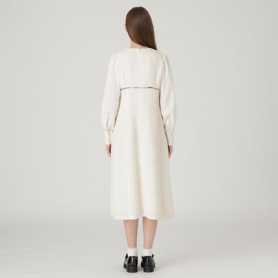 フリンジジャカードコンビドレス（55J14453＿＿） | BLUE