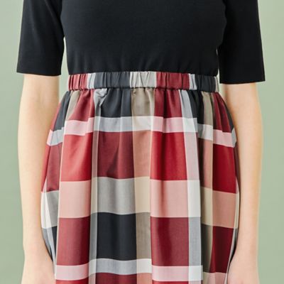 ✨定番人気♡リボンベルト✨ブルーレーベル　ドッキングワンピース チェック　ベルト BLUE LABEL CRESTBRIDGE（ブルーレーベルクレストブリッジ）の