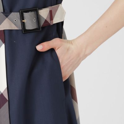 クレストブリッジチェックライトクロッシングツイル切替ドレス（５５Ｊ１６５１０＿＿）