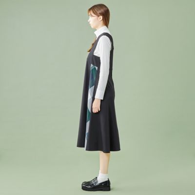 美品　ブルーレーベルクレストブリッジ　マットストレッチポプリンジャンパードレス BLUE LABEL CRESTBRIDGE（ブルーレーベルクレストブリッジ）の