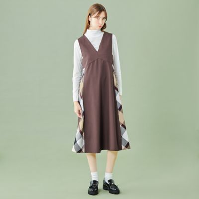 【美品】ブルーレーベルクレストブリッジ ミラノリブニットジャンパードレス 38 美品】ブルーレーベルクレストブリッジ ミラノリブニット