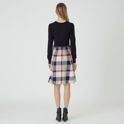 クレストブリッジチェックウールビエラドッキングドレス