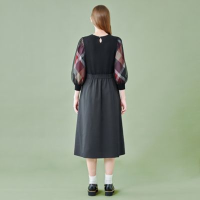 【ＷＥＢ限定】チュールスリーブニットドッキングドレス（５５Ｊ１９４６７＿＿）